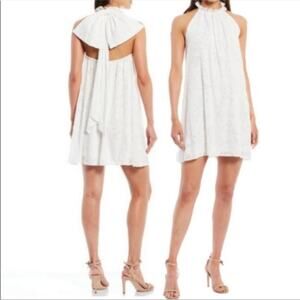 Sachin + Babi White Halter Mini Dress with Back Tie Detail